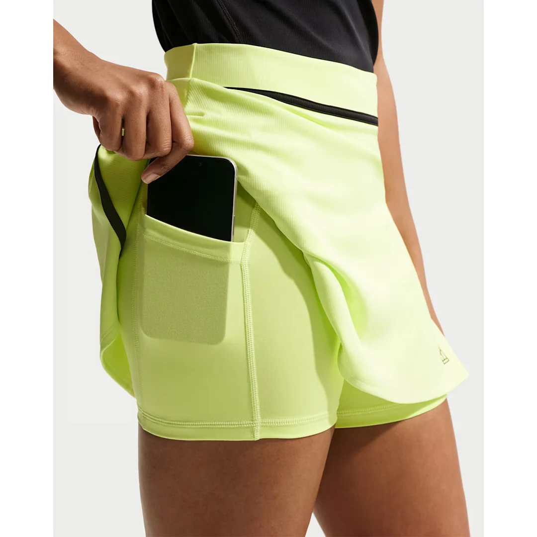 Nike Women's Advantage Novelty Skort - Light Lemon Twist/Black - Image 6