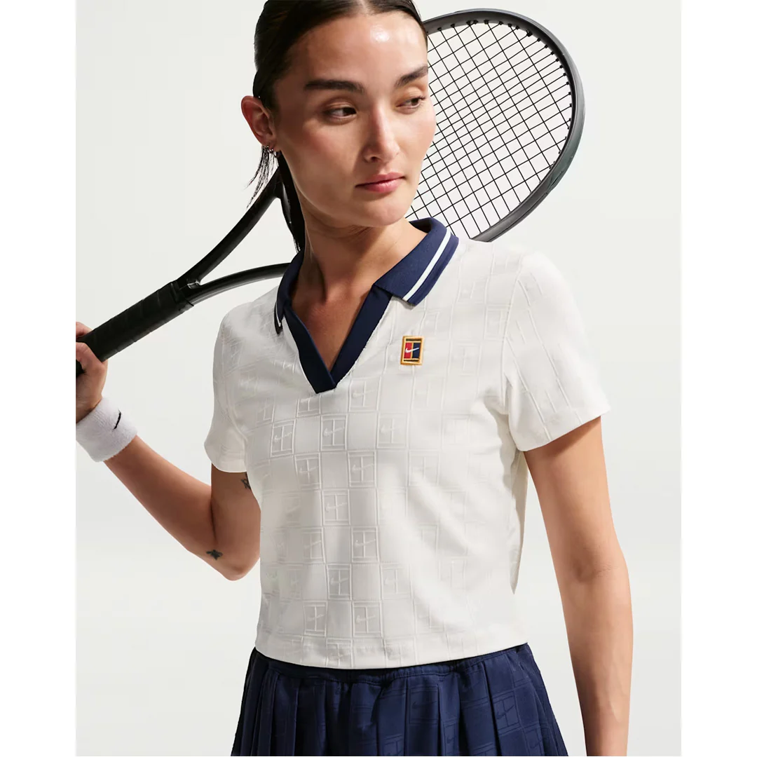 Nike Women's Court Crop Top - Sail/Midnight Navy - Image 4