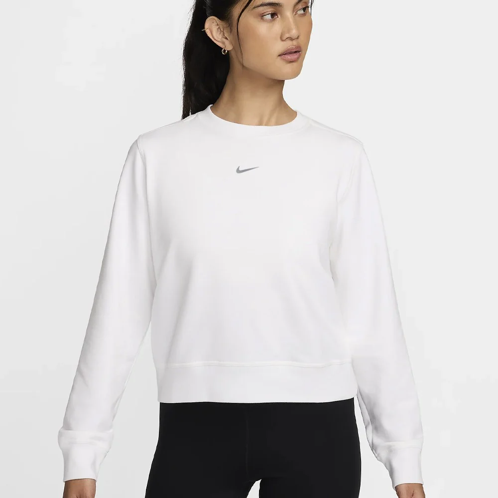 Nike Women's Dri-Fit One Crew-Neck Sweatshirt - White - Image 2