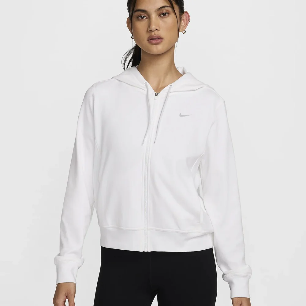 Nike Women's Dri-Fit One Full Zip Hoodie - White - Image 2