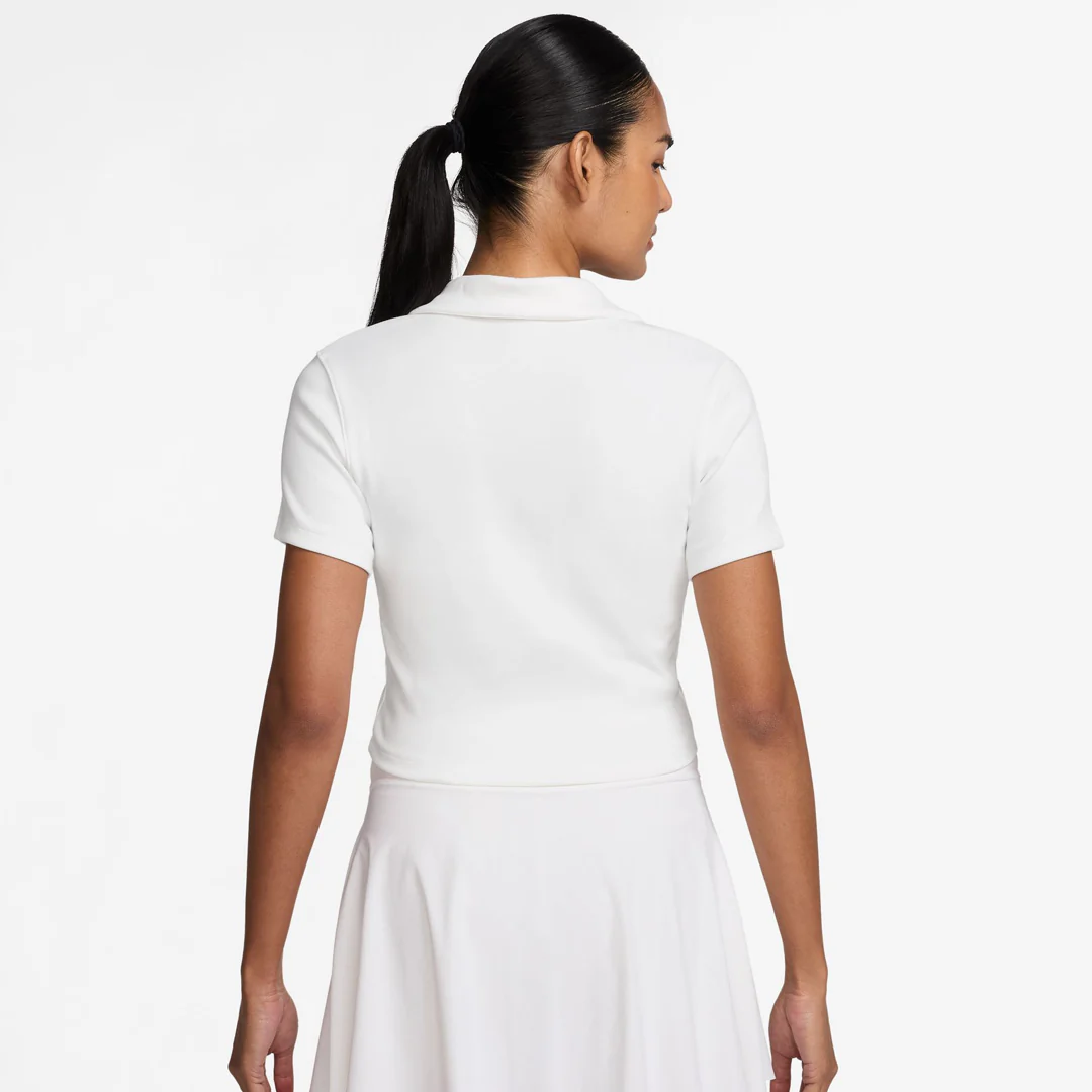Nike Women's Heritage Cropped Polo - White - Image 3