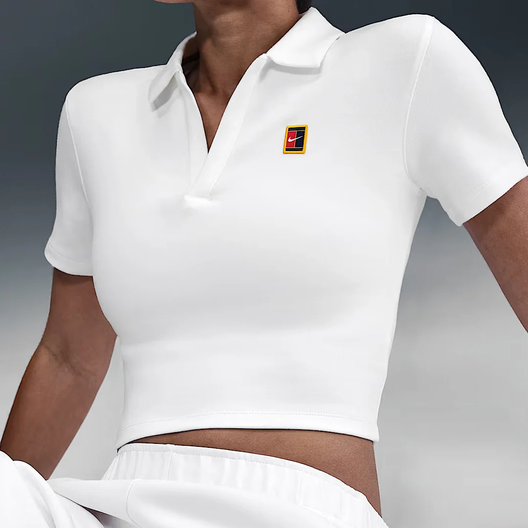 Nike Women's Heritage Cropped Polo - White - Image 4
