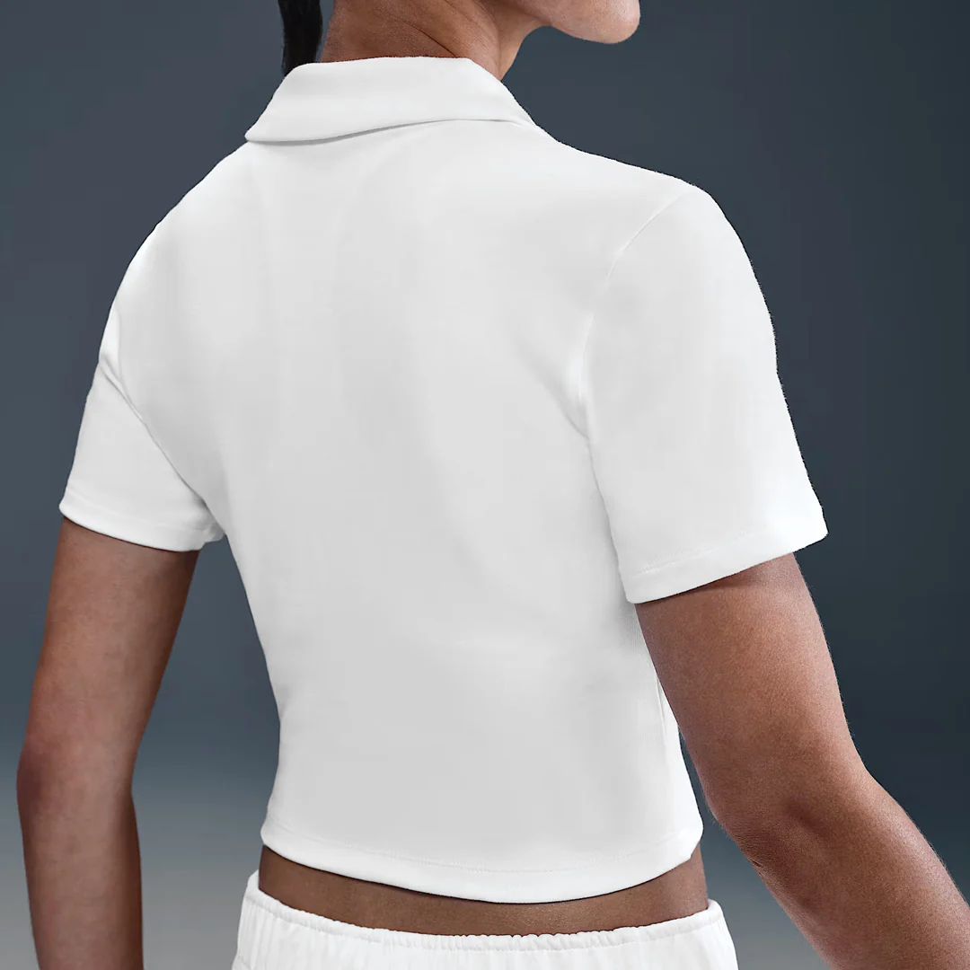 Nike Women's Heritage Cropped Polo - White - Image 5