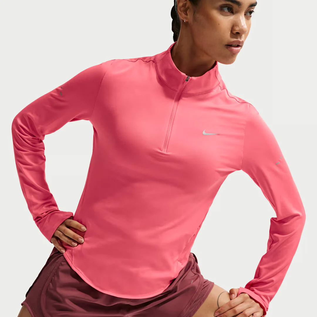 Nike Women's Swift 1/2 Zip Long Sleeve Top - Sea Coral - Image 4