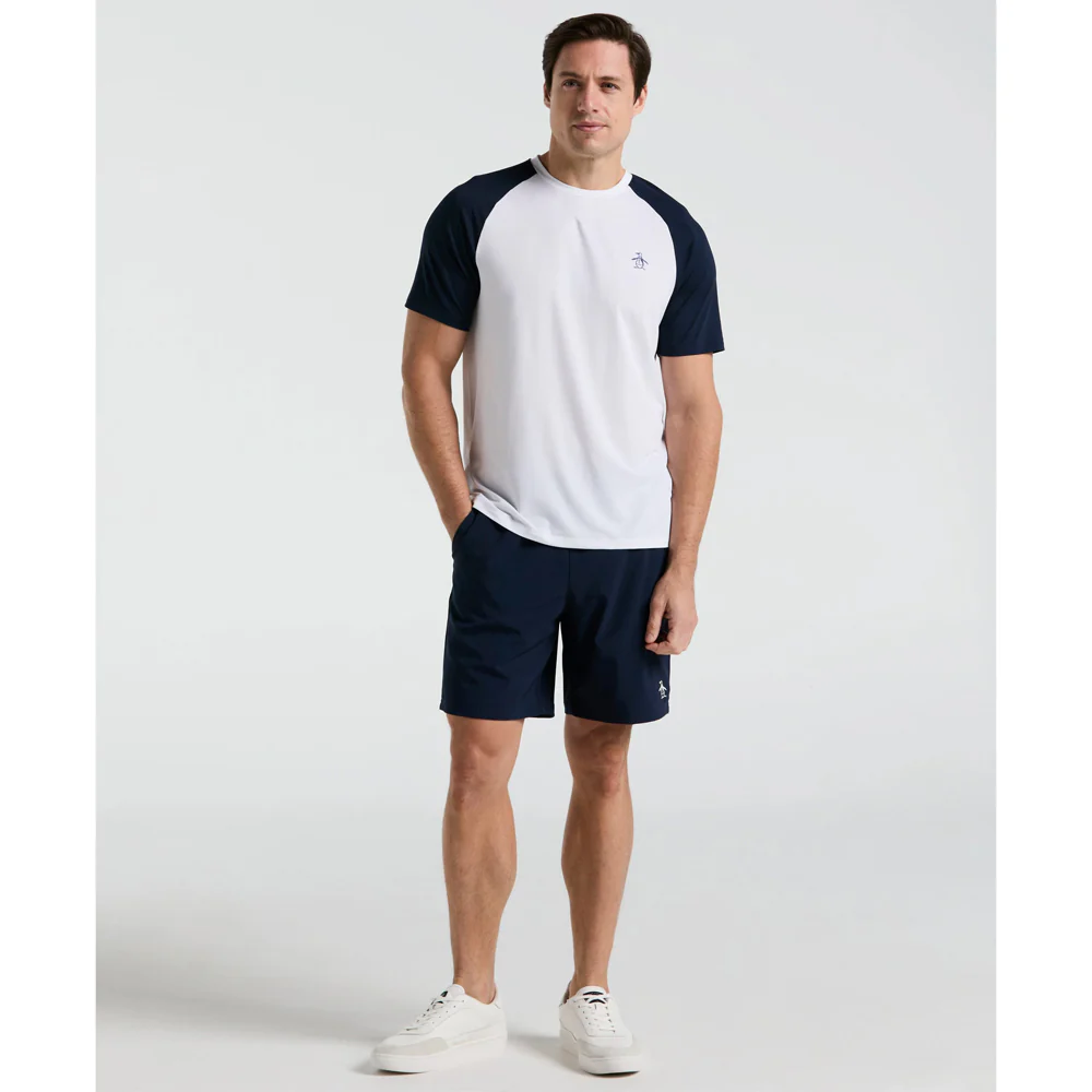 Penguin Men's Essentials Performance Core Blocked Tee - Bright White/Navy - Image 3