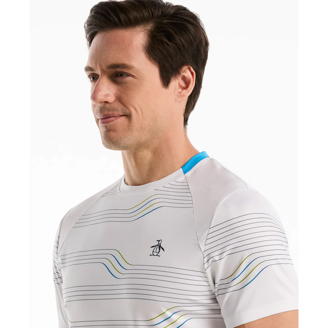 Penguin Men's Linear Block Crew Tee - Bright White - Image 4