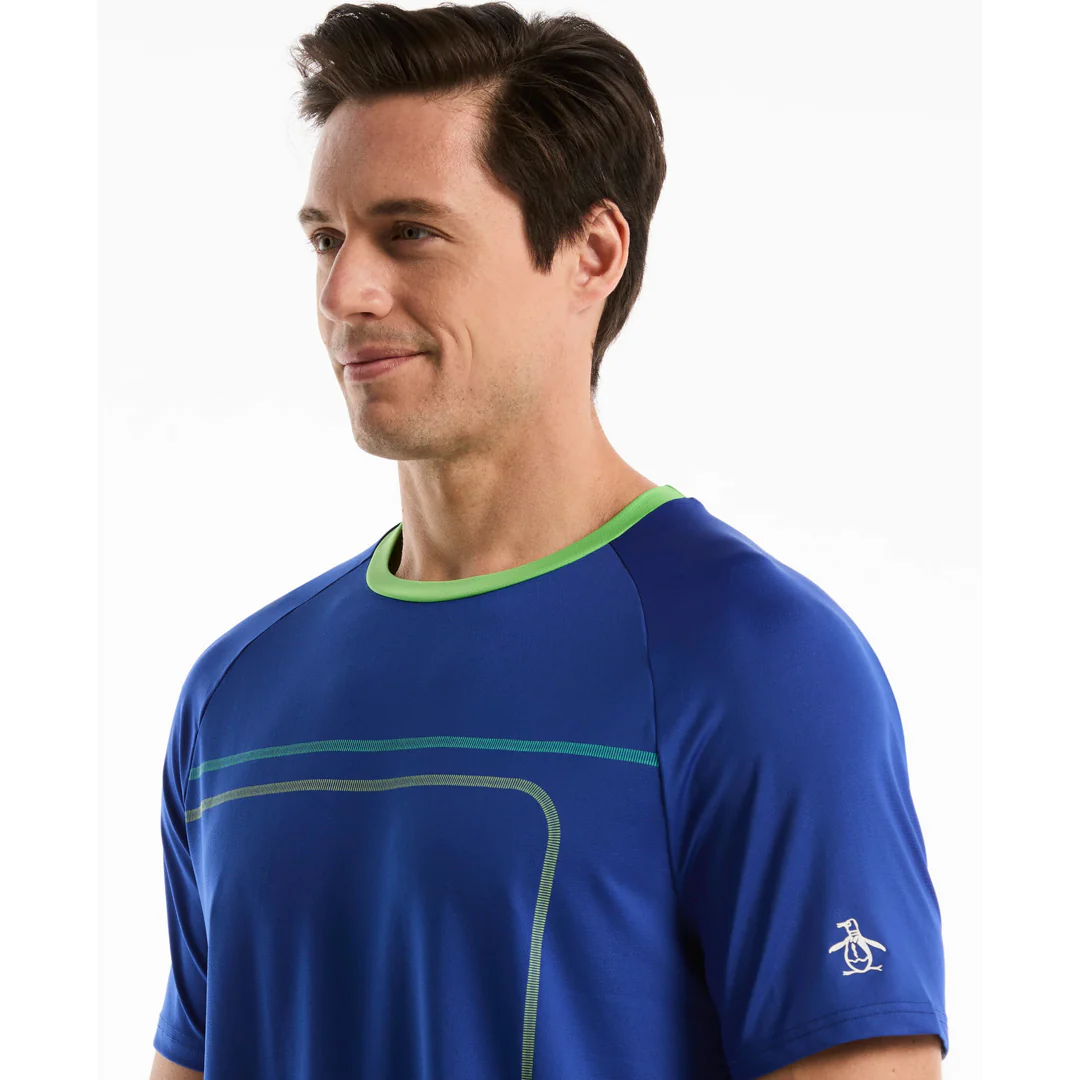 Penguin Men's Linear Block Print Tee - Surf The Web - Image 4