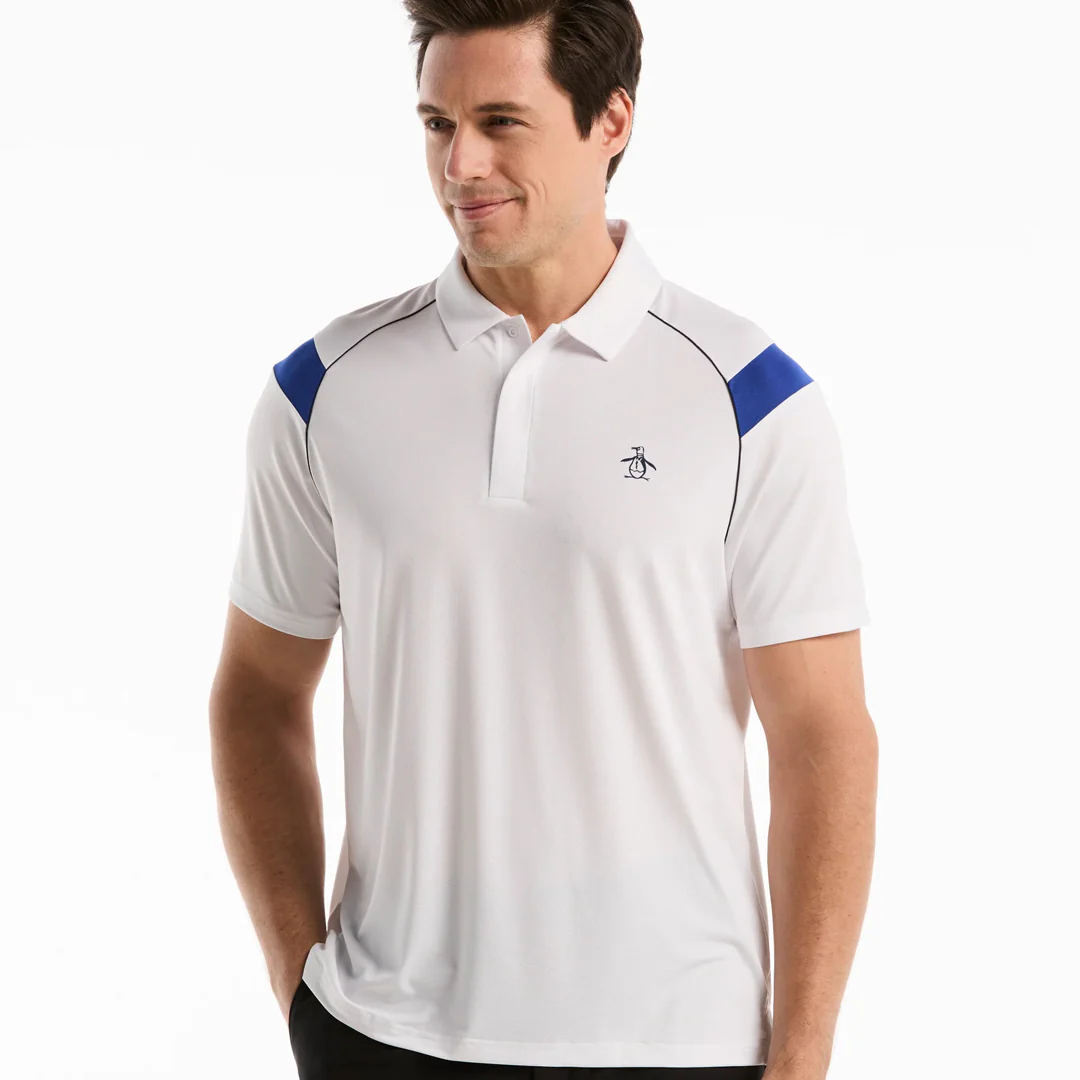 Penguin Men's Raglan Stripe Polo - Bright White - Image 3