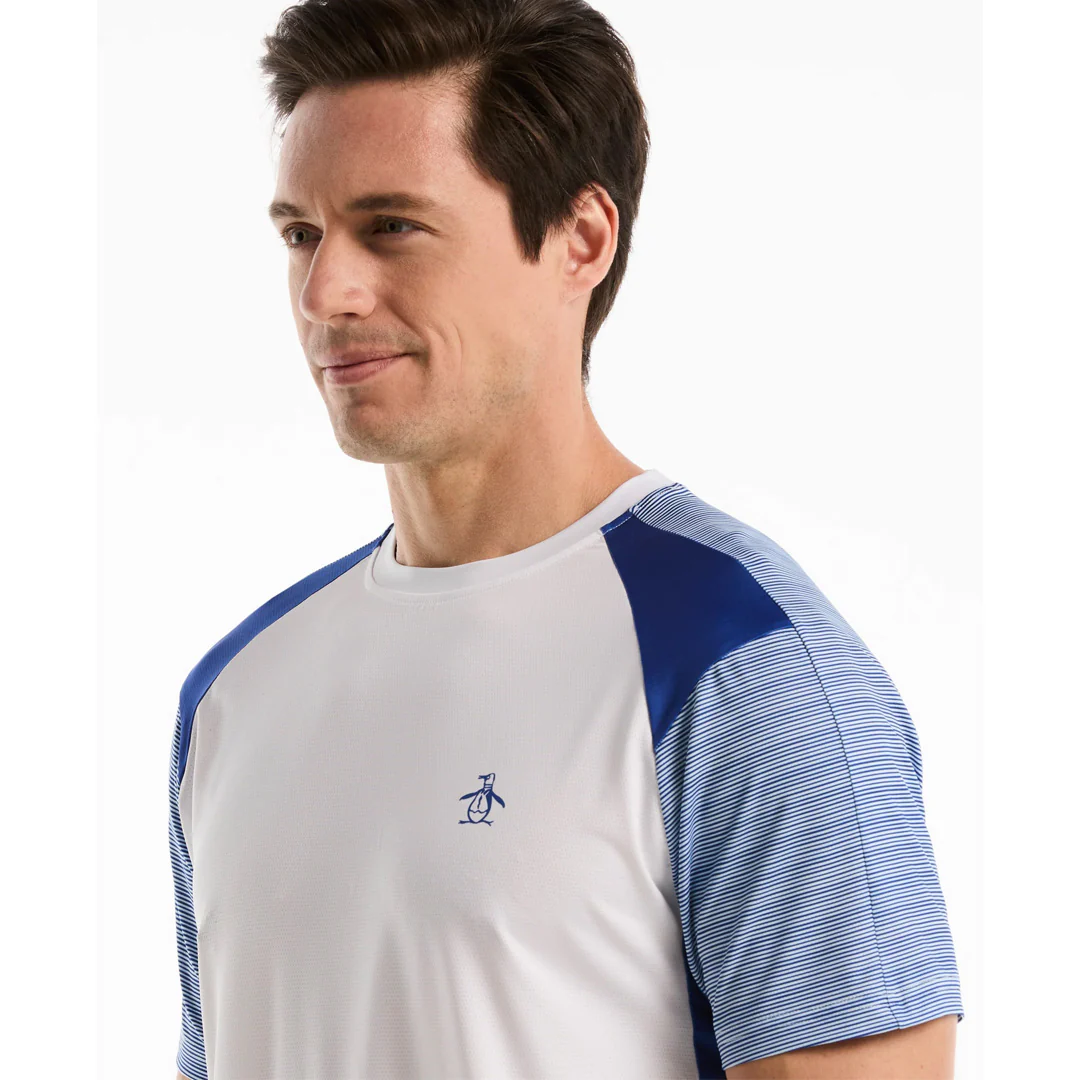 Penguin Men's Retro Block Tech Tee - Bright White - Image 5
