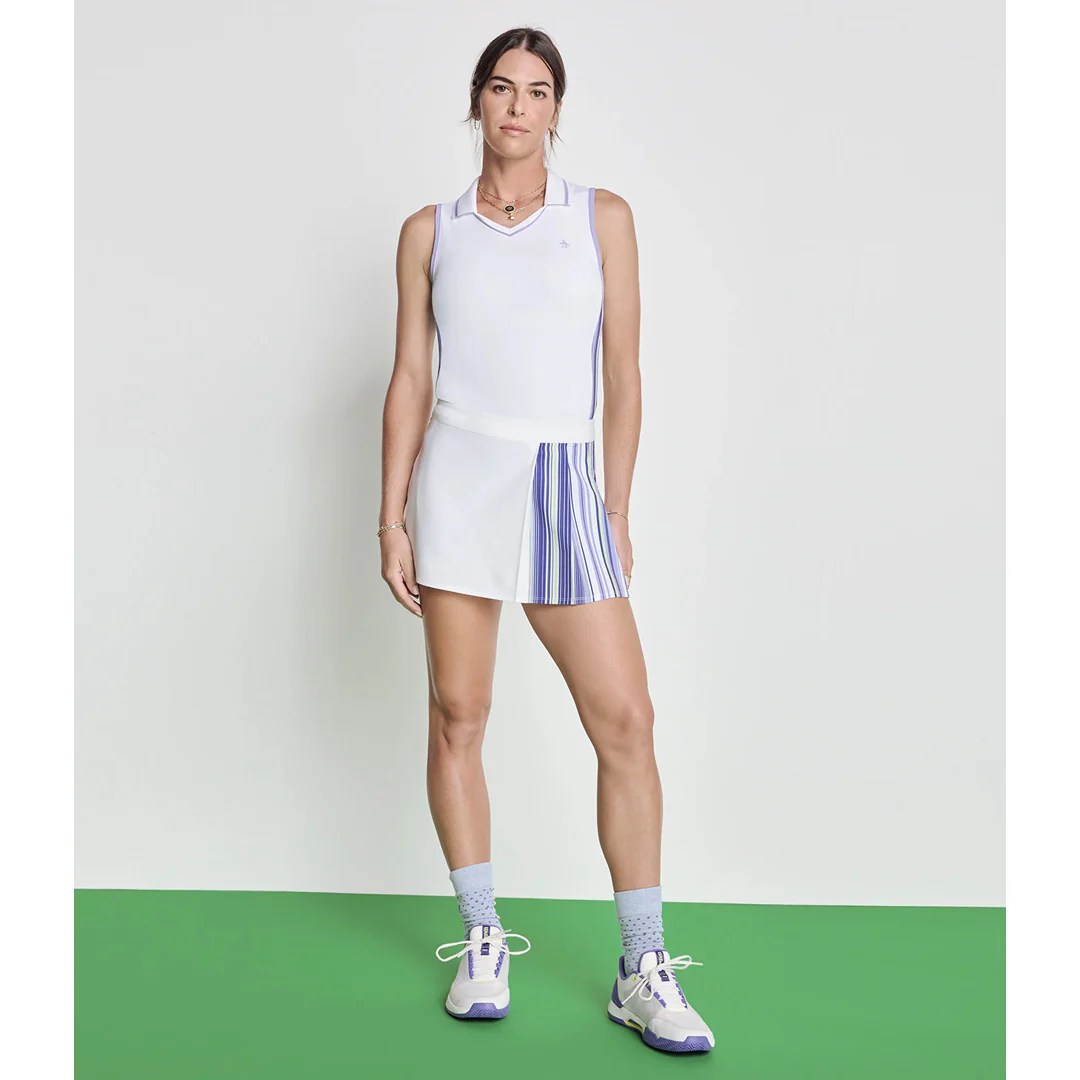 Penguin Women's Asymmetrical Pleated Tennis Skort - Bright White - Image 3