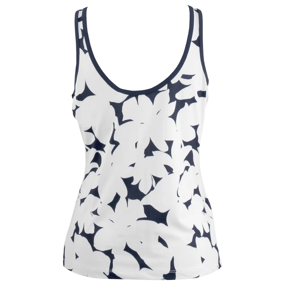 Penguin Women's Riviera Floral Tank - Bright White/Navy - Image 2
