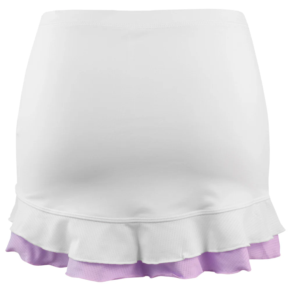 Sofibella Girls Fun Stripes Ruffle Skort - White/Lavender - Image 2