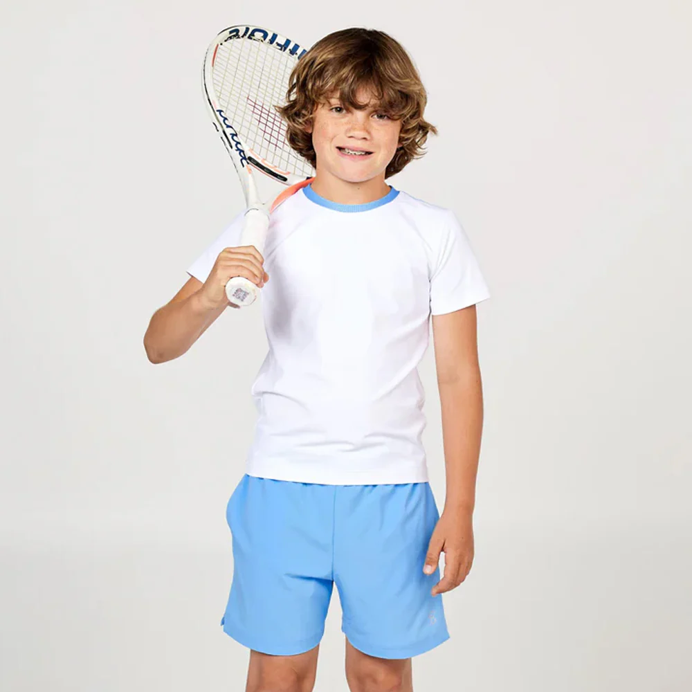 Sofibella Boys Perfect Volley Tee - White/Neo Blue - Image 3