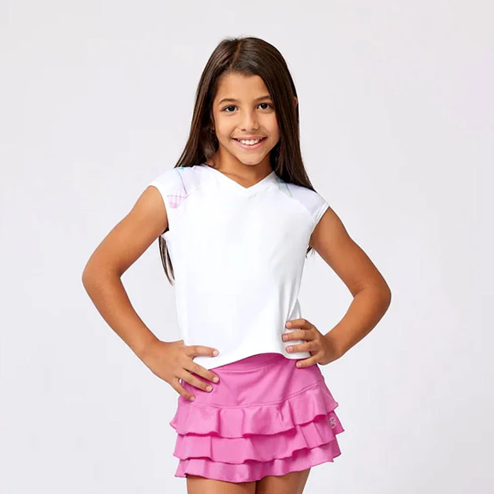 Sofibella Girls Spectrum Cap Sleeve - White/Spectrum - Image 3
