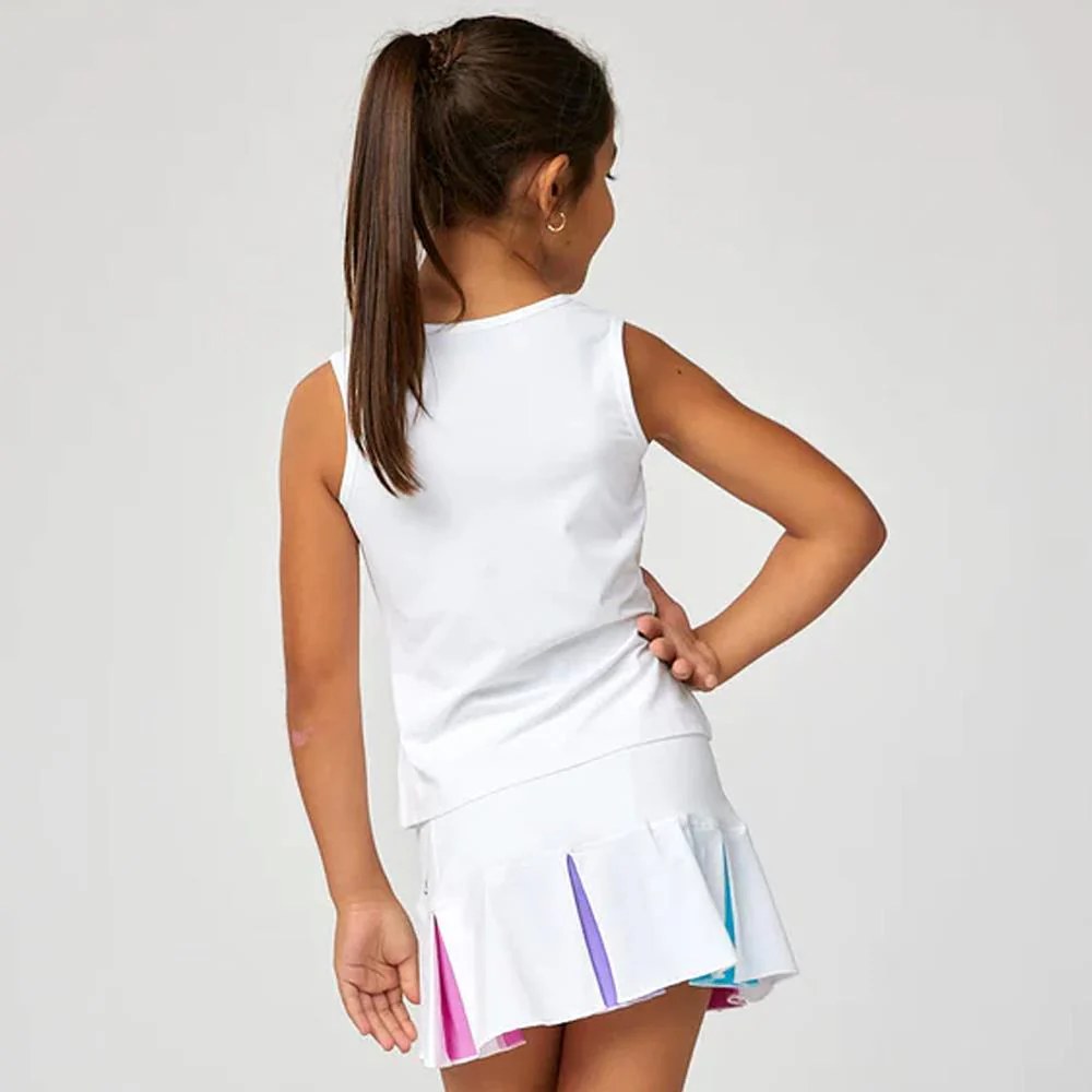 Sofibella Girls Spectrum Pleat Skort - White - Image 3