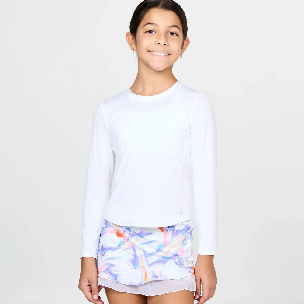 Sofibella Girls UV Colors New Long Sleeve - White - Image 2