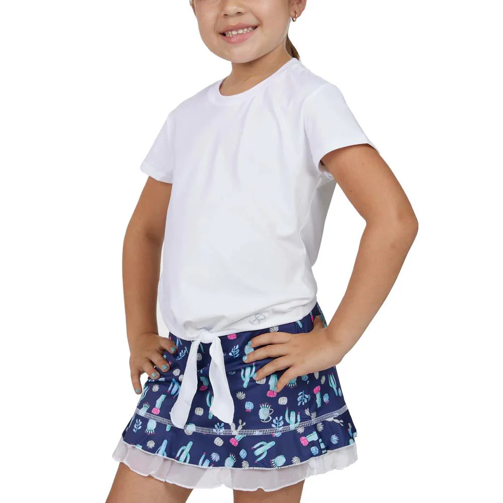 Sofibella Girls UV Colors Short Sleeve Tie Tee - White - Image 3