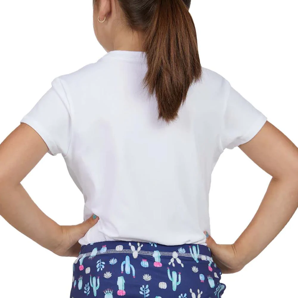 Sofibella Girls UV Colors Short Sleeve Tie Tee - White - Image 4