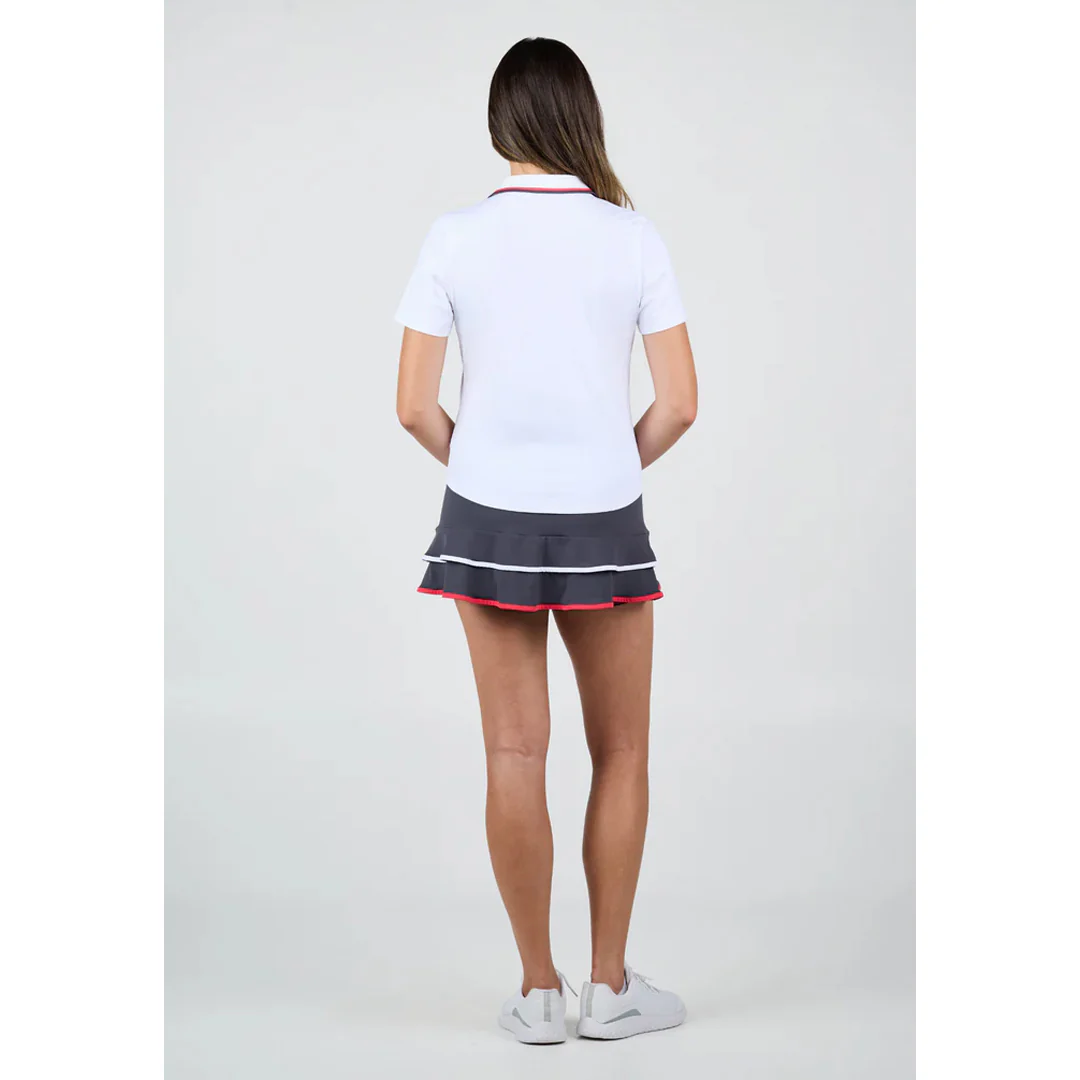 Sofibella Women's Berry Fusion Short Sleeve Polo - White - Image 3