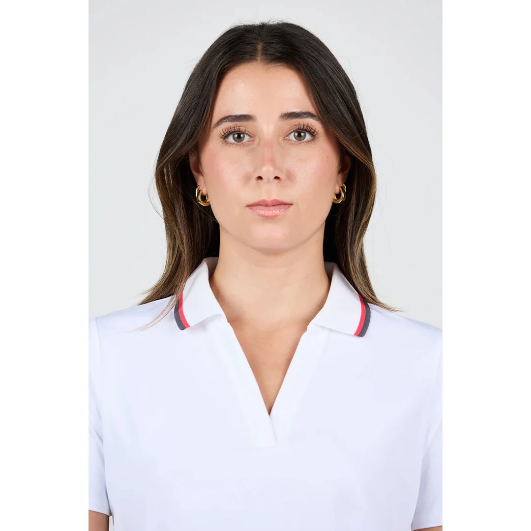 Sofibella Women's Berry Fusion Short Sleeve Polo - White - Image 4