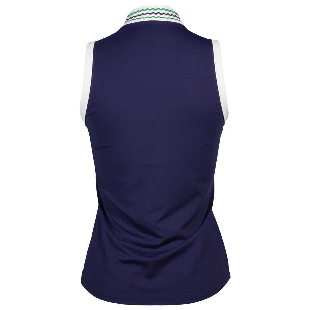 Sofibella Women's Green Spirit Tee Time Sleeveless Polo - Navy - Image 2