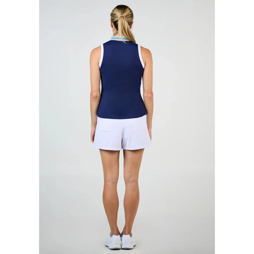 Sofibella Women's Green Spirit Tee Time Sleeveless Polo - Navy - Image 4
