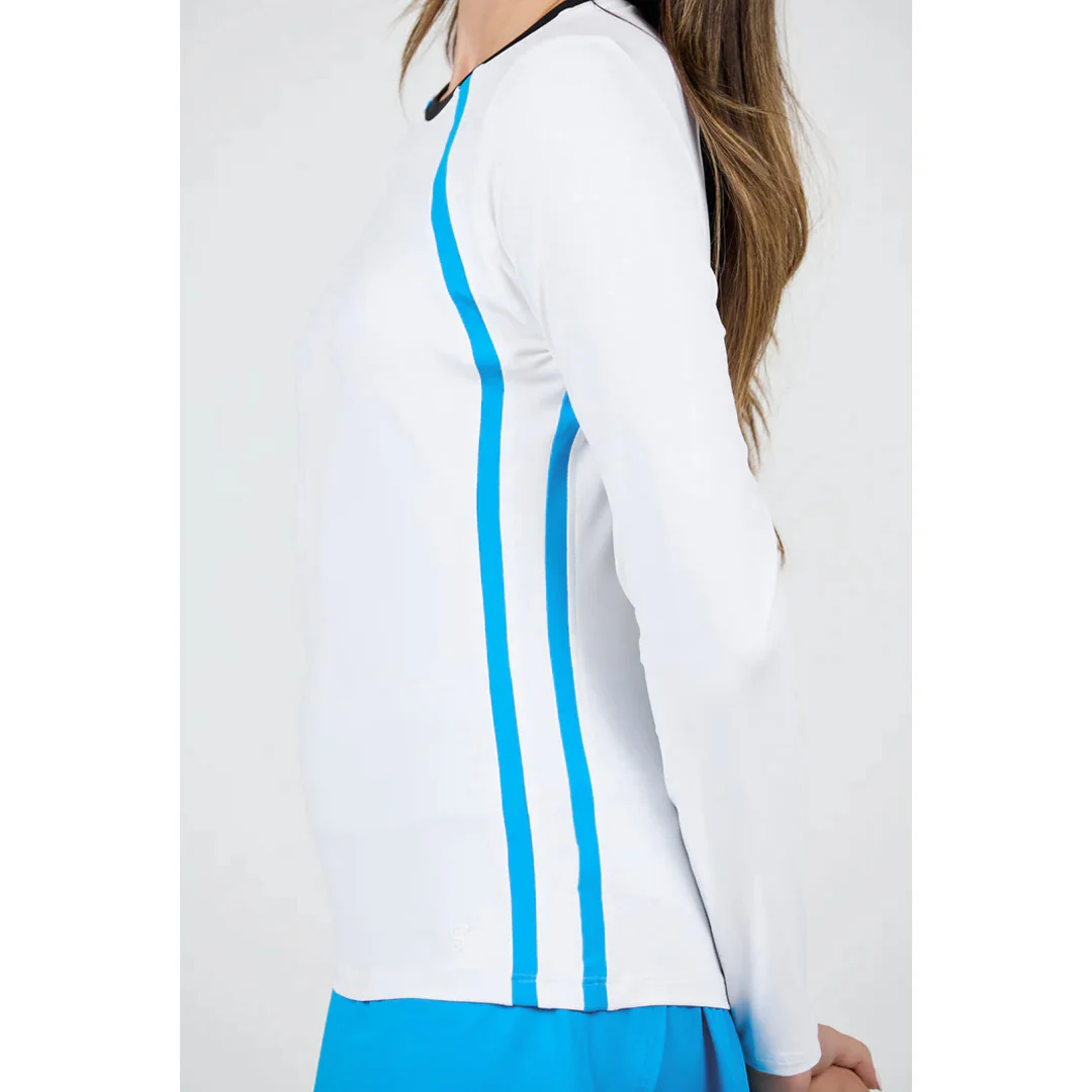 Sofibella Women's Style Icons Longsleeve Top - White/Electric Blue - Image 6