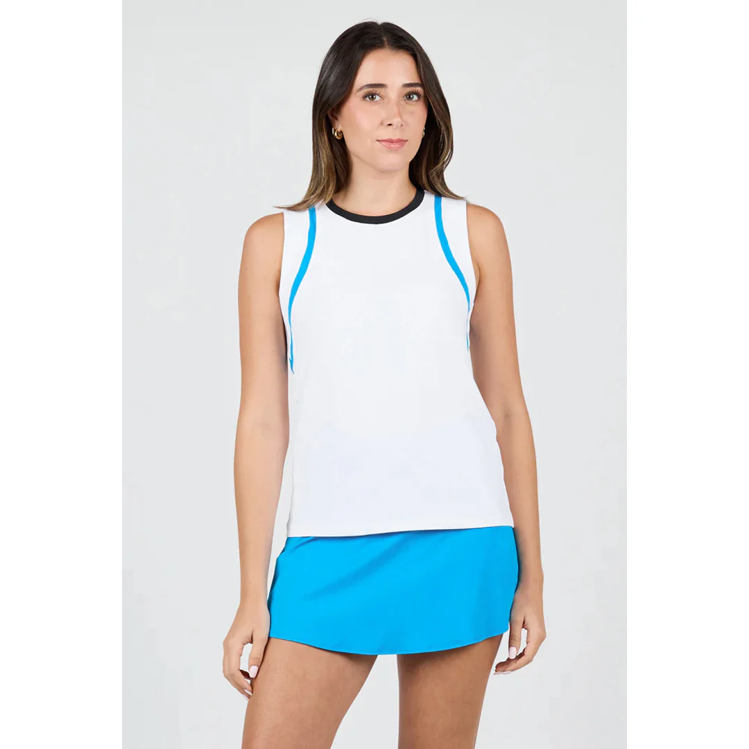 Sofibella Women's Style Icons Tank - White/Electric Blue - Image 3