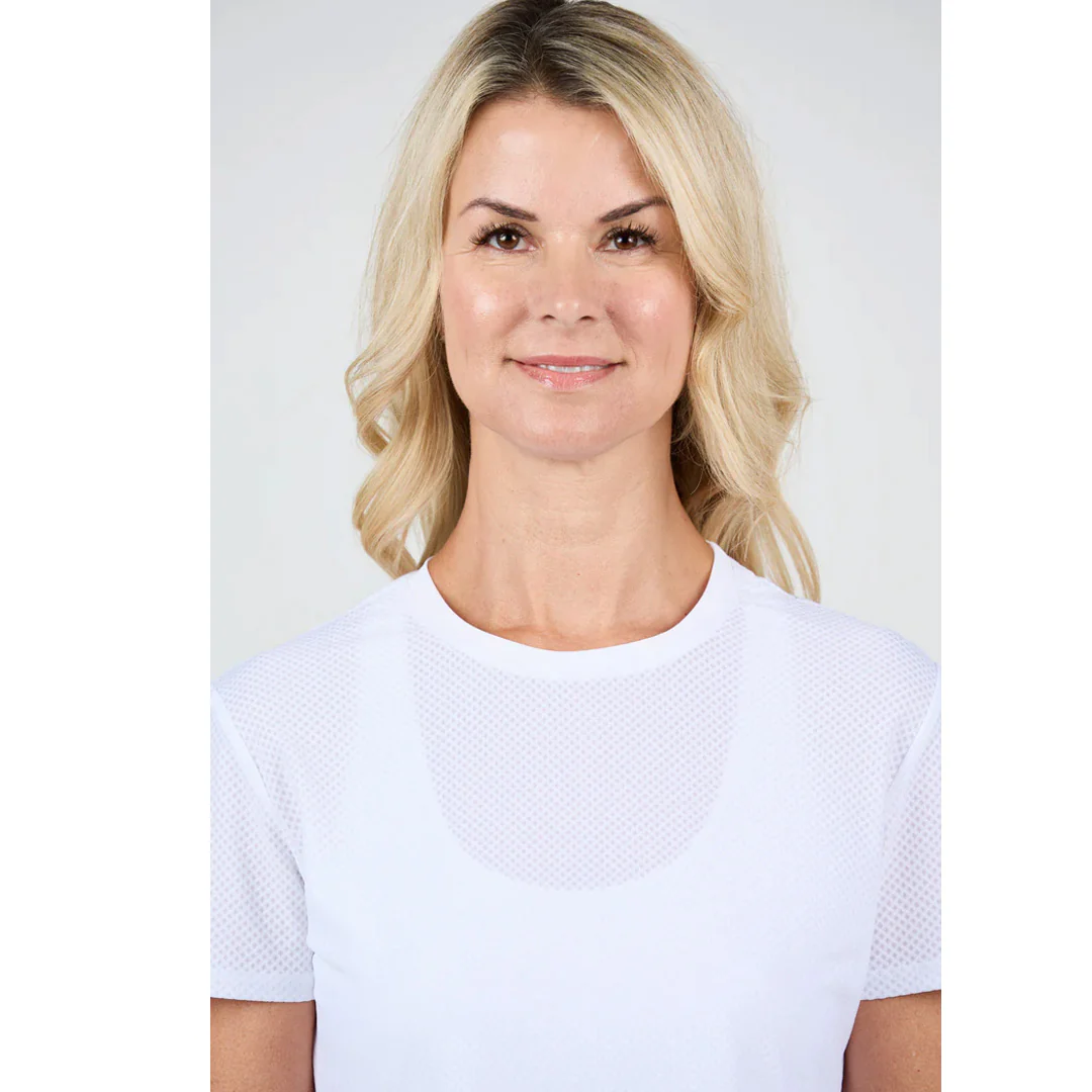 Sofibella Women's UV Staples Mesh Short Sleeve Tee - White - Image 4