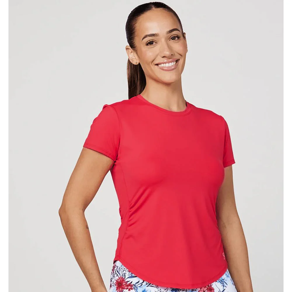 Sofibella Women's Wild Flowers Short Sleeve - Berry Red - Image 3