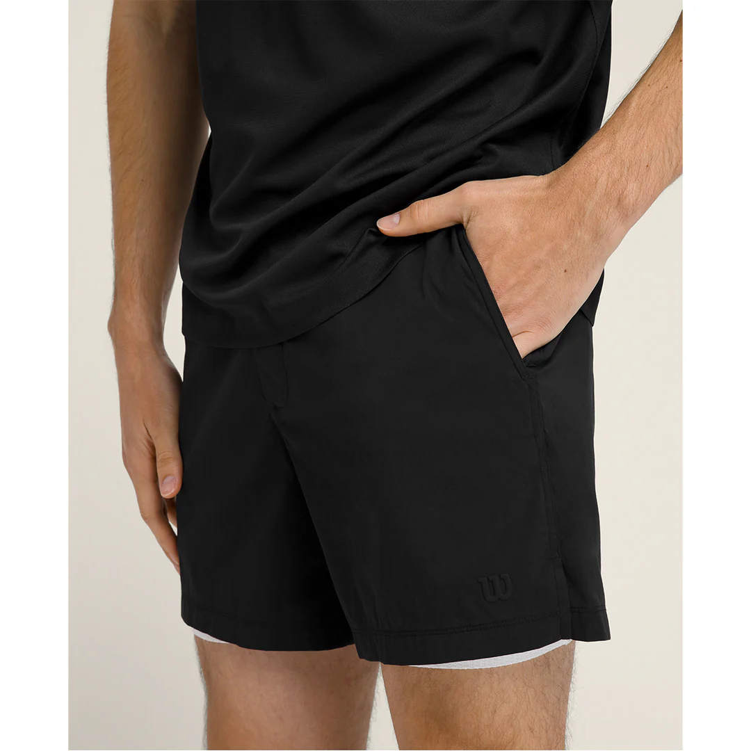 Wilson Men's Tennis Volley Unlined 6" Short - Black - Image 2